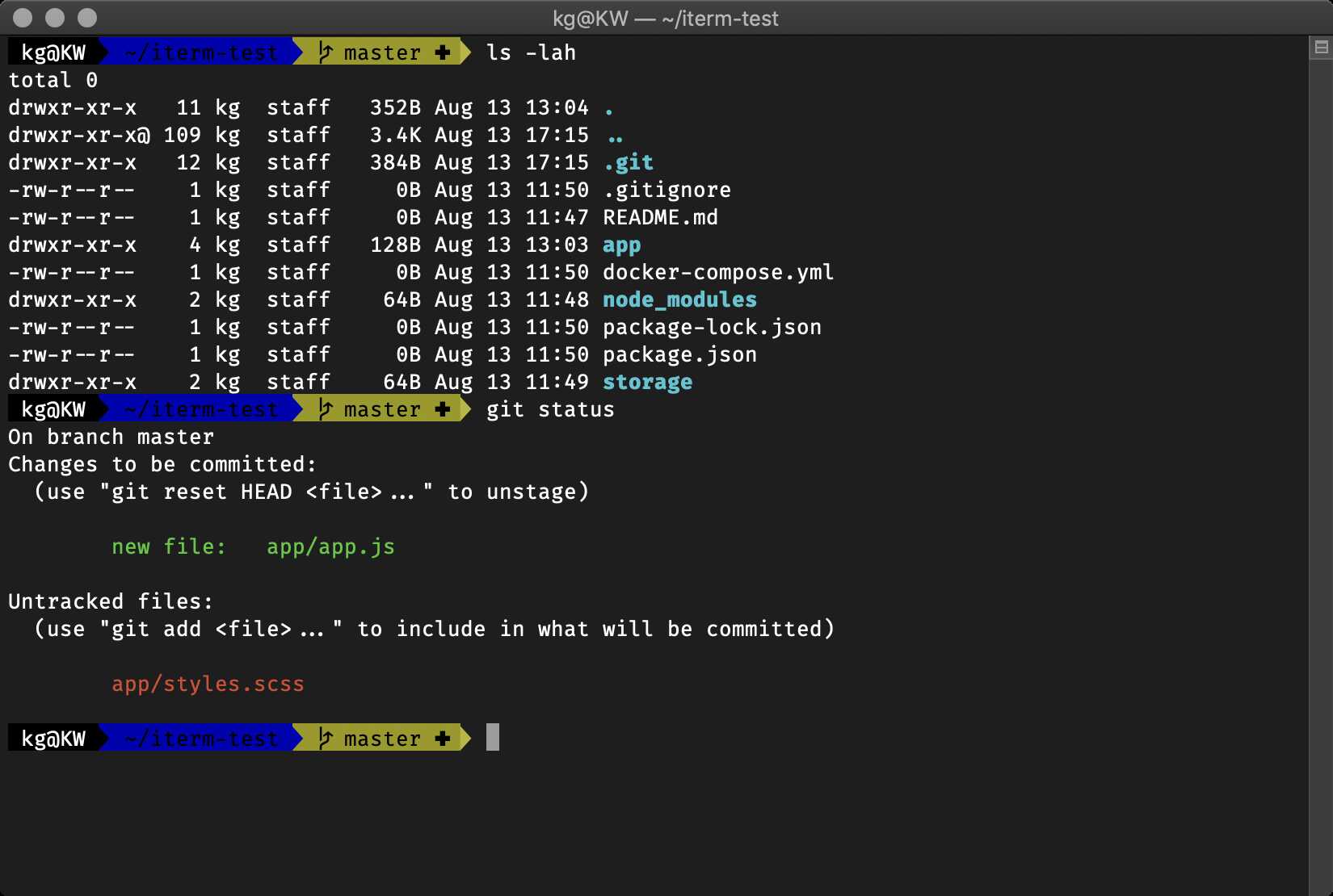 ohmyzsh prompt